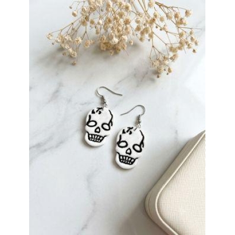 Totenkopf Ohrringe, Gothic Schmuck für Halloween, Geschenkidee