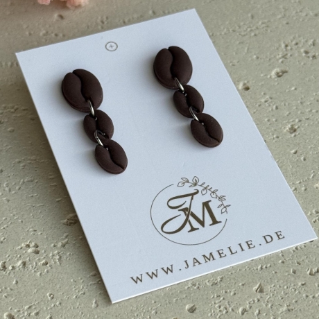 Kaffeebohnen Ohrringe aus Polymer Clay, Mini, Normal oder 3er