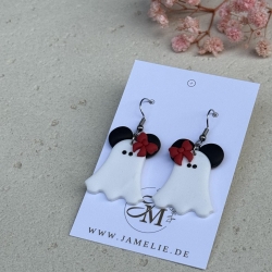 Geist Mäuschen Ohrringe aus Polymer Clay, Halloween Schmuck