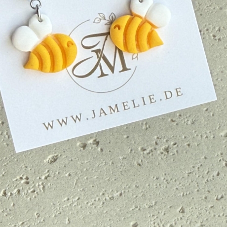 Bienen Ohrringe aus Polymer Clay, kleiner Sommerschmuck
