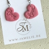 Herz Ohrringe aus Polymer Clay mit „Love“-Schriftzug