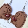 Capybara Ohrringe aus Polymer Clay – handgemachte Ohrhänger