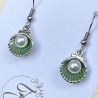 Muschel Perle Ohrringe aus Polymer Clay, maritimer Sommerschmuck