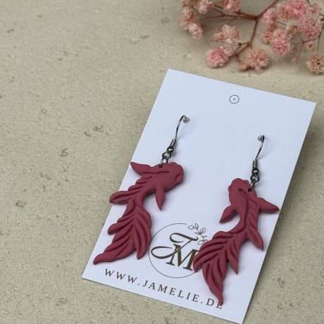 Koi Ohrringe aus Polymer Clay – handgemachte Ohrhänger