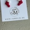 Weihnachtsstrumpf Ohrringe aus Polymer Clay, Weihnachtsschmuck