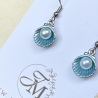 Muschel Perle Ohrringe aus Polymer Clay, maritimer Sommerschmuck