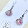 Muschel Perle Ohrringe aus Polymer Clay, maritimer Sommerschmuck