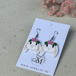 Schlappohr Hase Ohrringe aus Polymer Clay