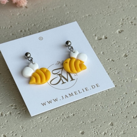 Bienen Ohrringe aus Polymer Clay, kleiner Sommerschmuck