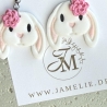 Schlappohr Hase Ohrringe aus Polymer Clay