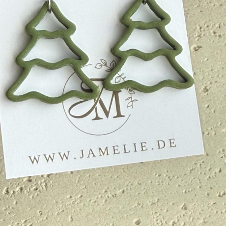 Tannenbaum Ohrringe aus Polymer Clay, Weihnachtsschmuck