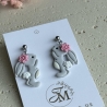 Blüten Hasen Ohrringe aus Polymer Clay – handgemachte Ohrhänger