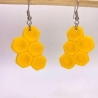 Bienenwaben Ohrringe aus Polymer Clay, Sommer Schmuck