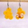 Bienenwaben Ohrringe aus Polymer Clay, Sommer Schmuck