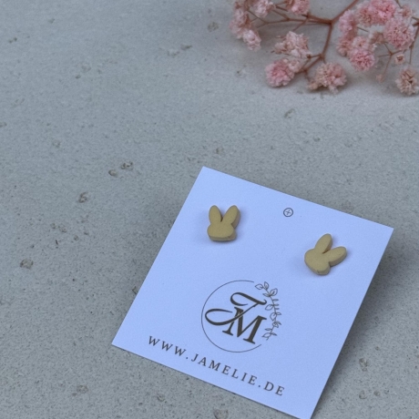 Hasen Ohrringe aus Polymer Clay – handgemachte Ohrstecker