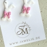 Schleifen Hase Ohrringe aus Polymer Clay – handgemachte Ohrhänger