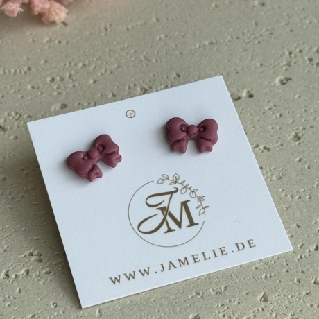 Schleifen Ohrringe aus Polymer Clay – handgemachte Ohrstecker