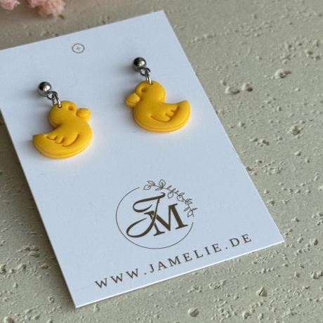 Enten Ohrringe aus Polymer Clay, federleicht