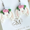Schlappohr Hase Ohrringe aus Polymer Clay