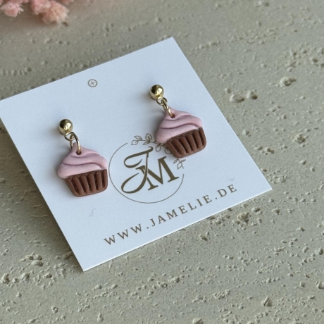 Cupcake Ohrringe aus Polymer Clay, süße Geschenkidee