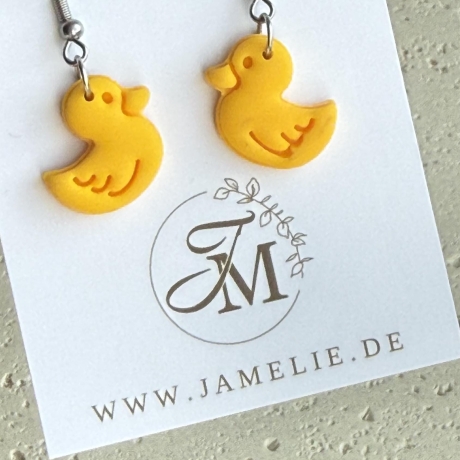 Enten Ohrringe aus Polymer Clay, federleicht