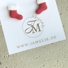 Weihnachtsstrumpf Ohrringe aus Polymer Clay, Weihnachtsschmuck