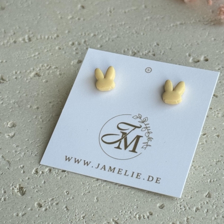 Hasen Ohrringe aus Polymer Clay – handgemachte Ohrstecker