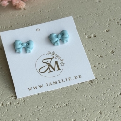 Schleifen Ohrringe aus Polymer Clay – handgemachte Ohrstecker