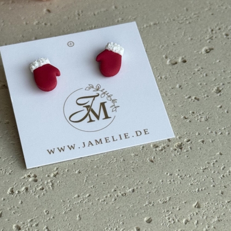 Fäustling Ohrringe aus Polymer Clay – handgemachte Mini Ohrhänger