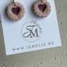 Linzer Keks Ohrringe aus Polymer Clay, Weihnachtsschmuck