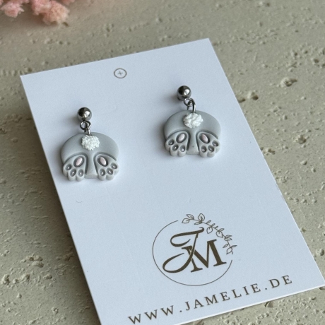 Hasenpo Ohrringe aus Polymer Clay – handgemachte Mini Ohrhänger