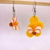 Bienenwaben Ohrringe aus Polymer Clay, Sommer Schmuck