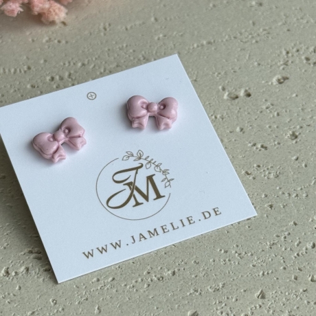 Schleifen Ohrringe aus Polymer Clay – handgemachte Ohrstecker