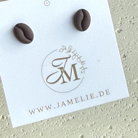 Kaffeebohnen Ohrringe aus Polymer Clay, Mini, Normal oder 3er