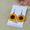 Sonnenblumen Ohrringe aus Polymer Clay, zwei Größen