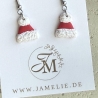 Weihnachtsmütze Ohrringe aus Polymer Clay