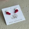 Weihnachtsstrumpf Ohrringe aus Polymer Clay, Weihnachtsschmuck