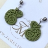 Chamäleon Ohrringe aus Polymer Clay – handgemachte Ohrstecker