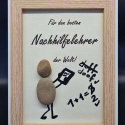 Liebevoll handgefertigtes Steinbild als Geschenk für den Nachhilfelehrer