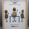 Steinbild für den Chef, die Chefin - 2 Rahmenfarben - Weihnachten