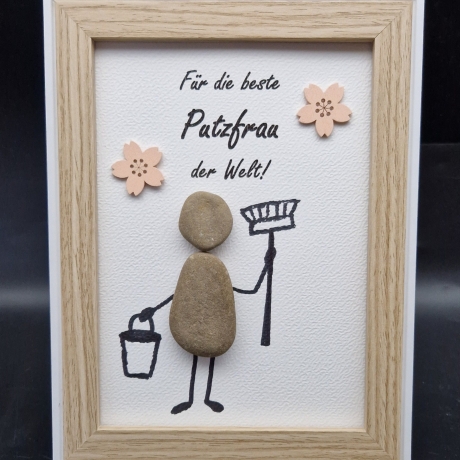 Steinbild als Geschenk für die beste Putzfrau der Welt