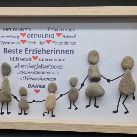 Steinbild als Geschenk zum Abschied  Kindergarten  Erzieherinnen