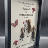 Liebevoll handgefertigtes Steinbild als Geschenk zum Abschied vom Kindergarten für die Erzieherinnen - Glückspilz