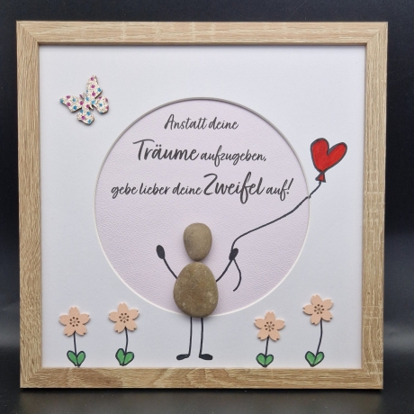 Liebevoll handgefertigtes Steinbild als Geschenk für liebe Menschen oder einfach für sich selbst