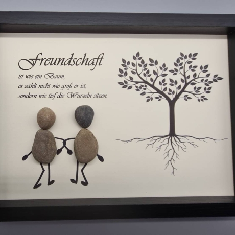 Steinbild Freundschaft ist wie ein Baum ... als Geschenk