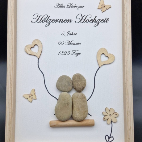 Steinbild zum 5. Hochzeitstag - Hölzerne Hochzeit 