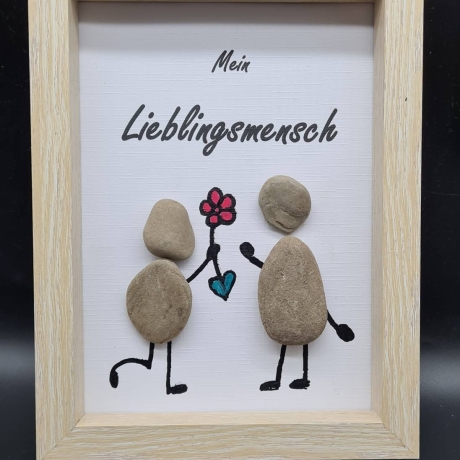 Liebevoll handgefertigtes Steinbild als Geschenk für Lieblingsmenschen