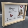 Steinbild für die liebe Schwester - 2 verschiedene Rahmenfarben