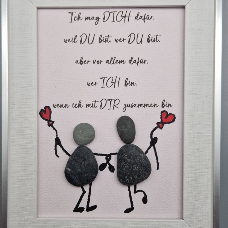 Liebevoll handgefertigtes Steinbild für die Freundin, Bekannte, Kollegin, Tante, Cousine etc.