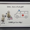 Liebevoll handgefertigtes Steinbild als Geschenk für Sanitäter, Rettungsassistenten,  Notarzt, das Krankenhaus